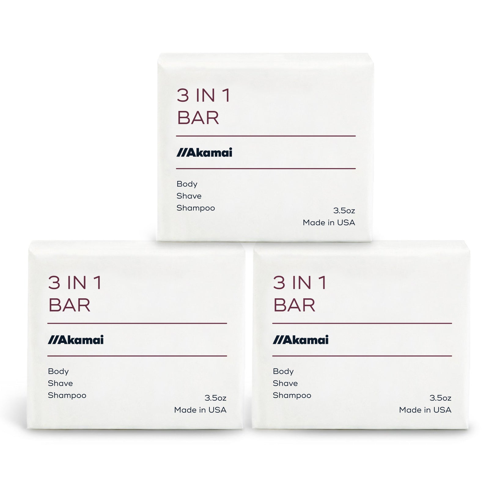 Pack of three 3 in 1 Bar Soaps