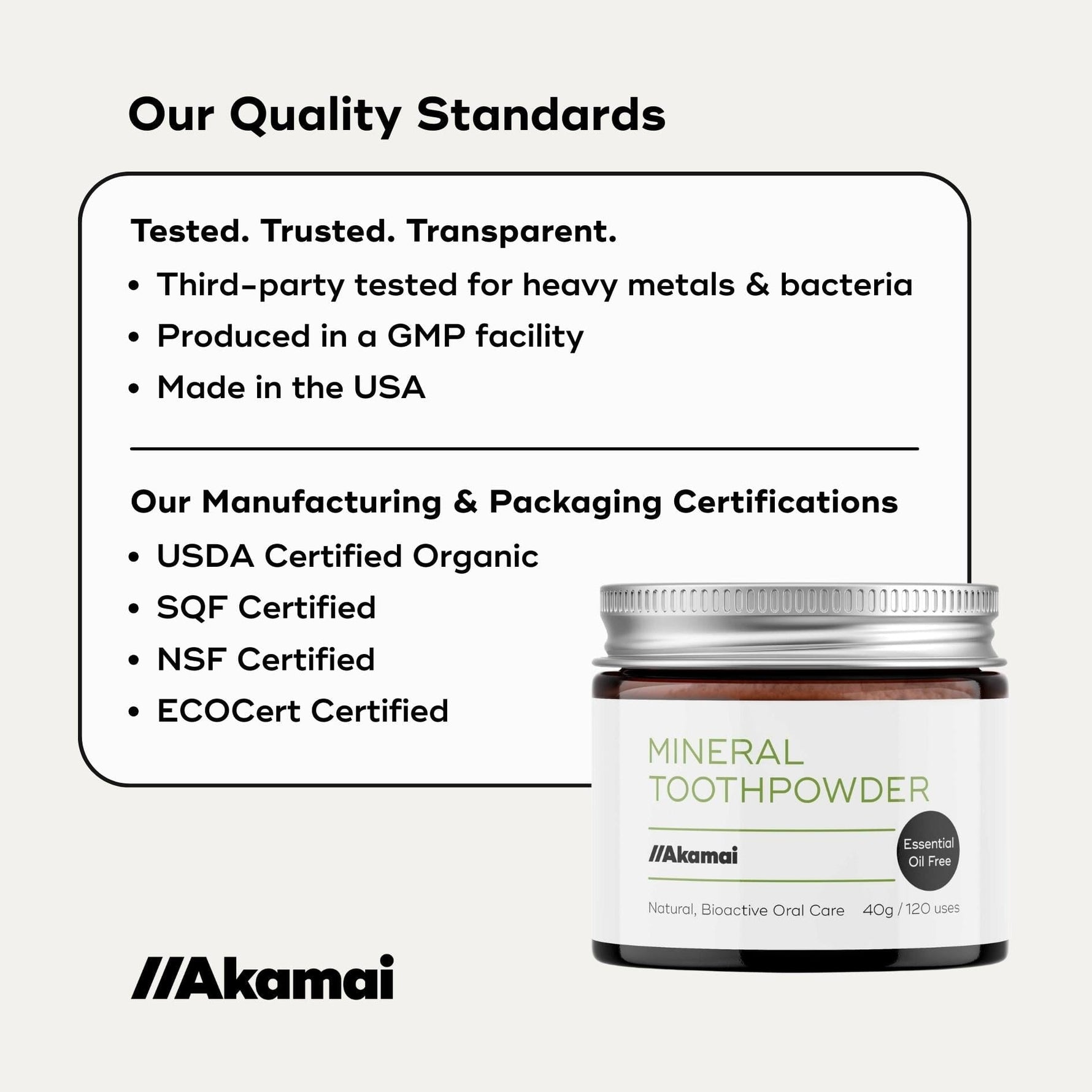Essential Oil-Free Mineral Toothpowder Oral Care Akamai 