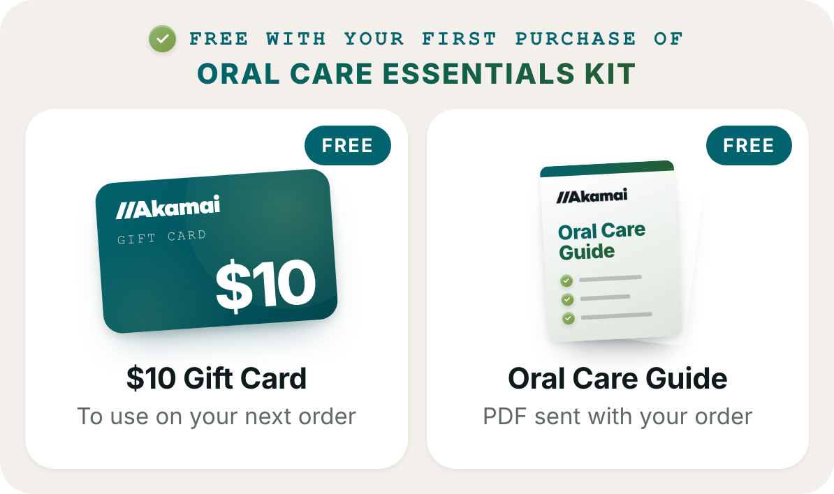 Free with your first purchase: $10 gift card and Oral Care Guide