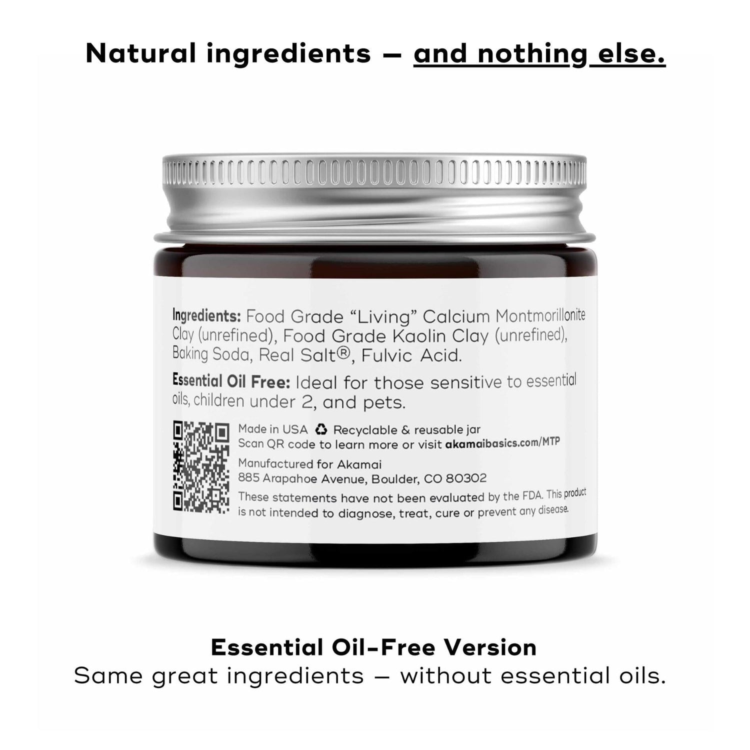 ESSENTIAL OIL-FREE MINERAL TOOTHPOWDER in eco-friendly packaging highlighting natural ingredients for healthy teeth and gums.
