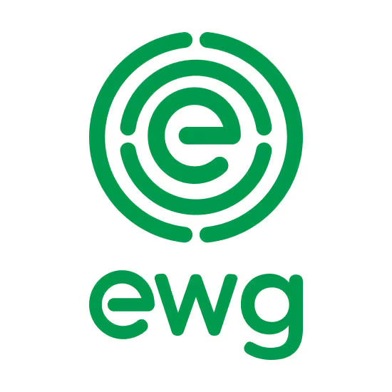 Logo of EWG, representing environmental and health advocacy for safer personal care products.