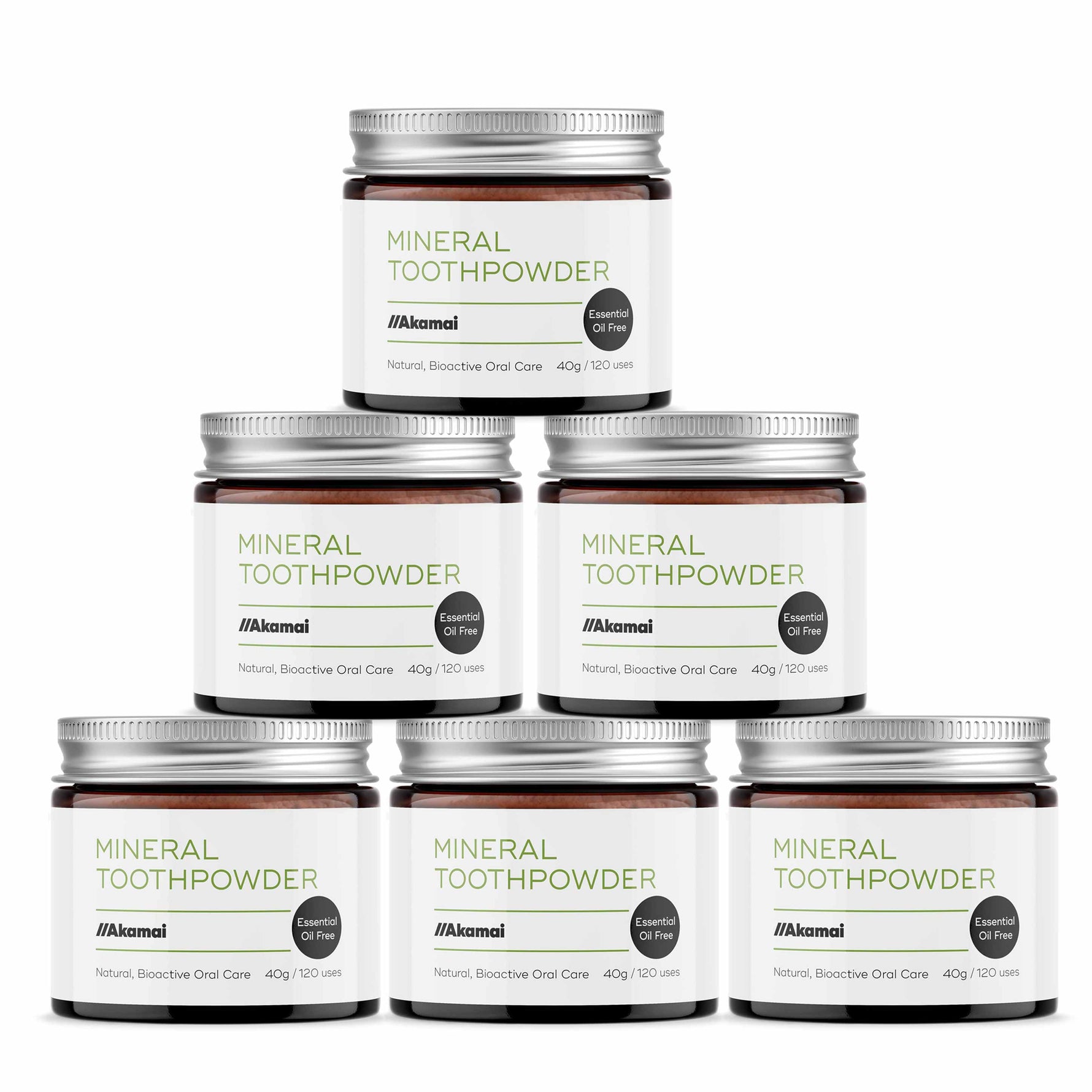 6 Pack of Mineral Toothpowder
