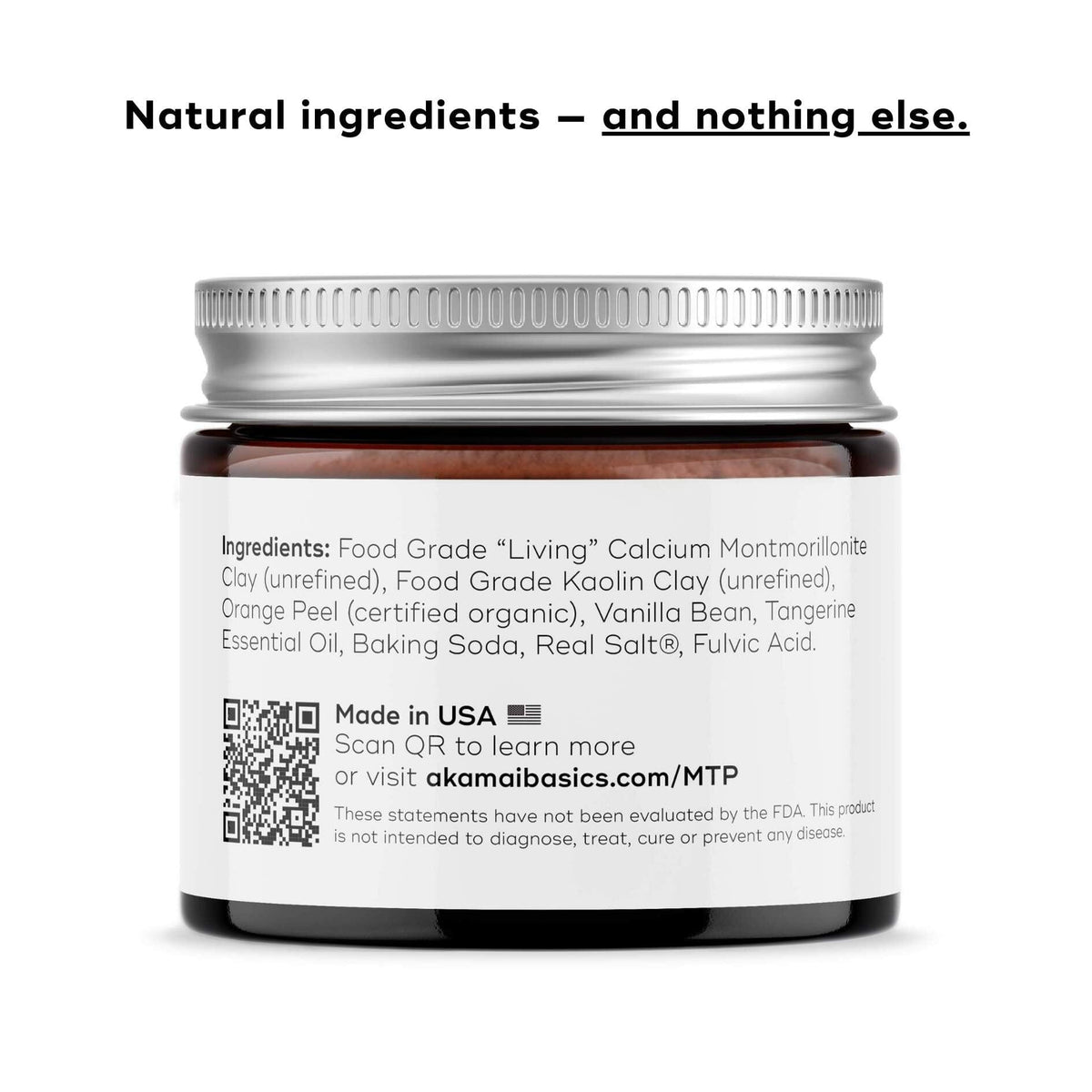 KIDS MINERAL TOOTHPOWDER jar showing natural ingredients like clay and orange peel, highlighting eco-conscious oral care.