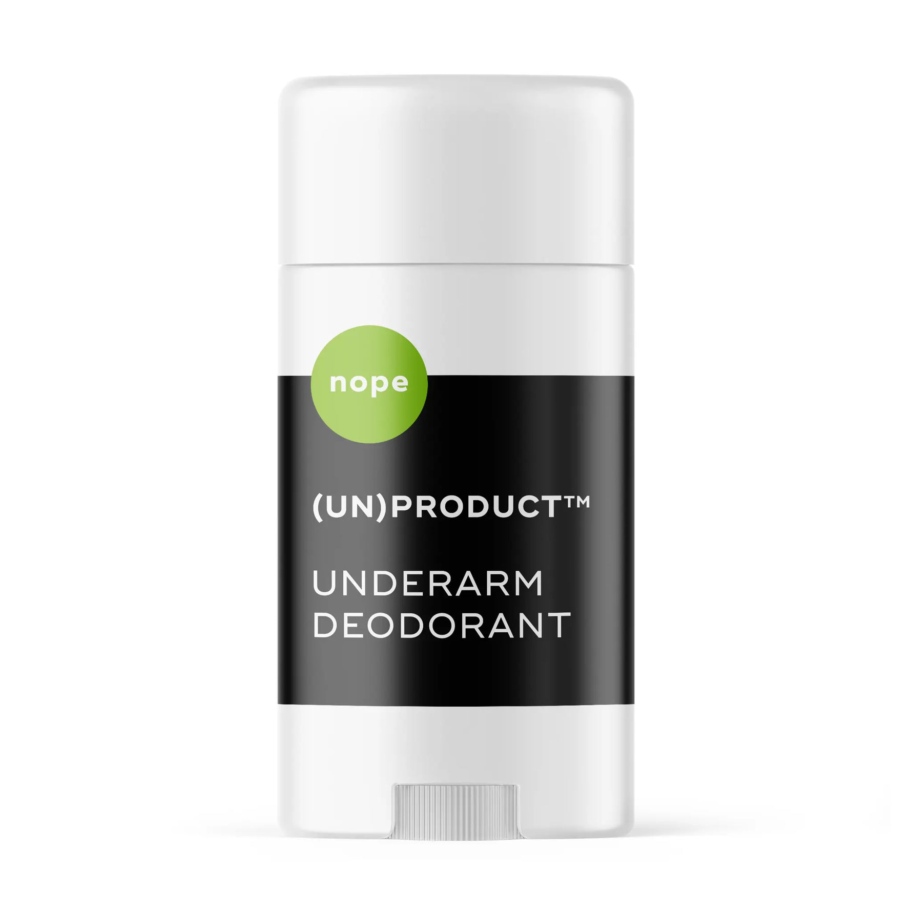 A stick of (UN)PRODUCT™ underarm deodorant featuring natural ingredients for eco-conscious personal care.
