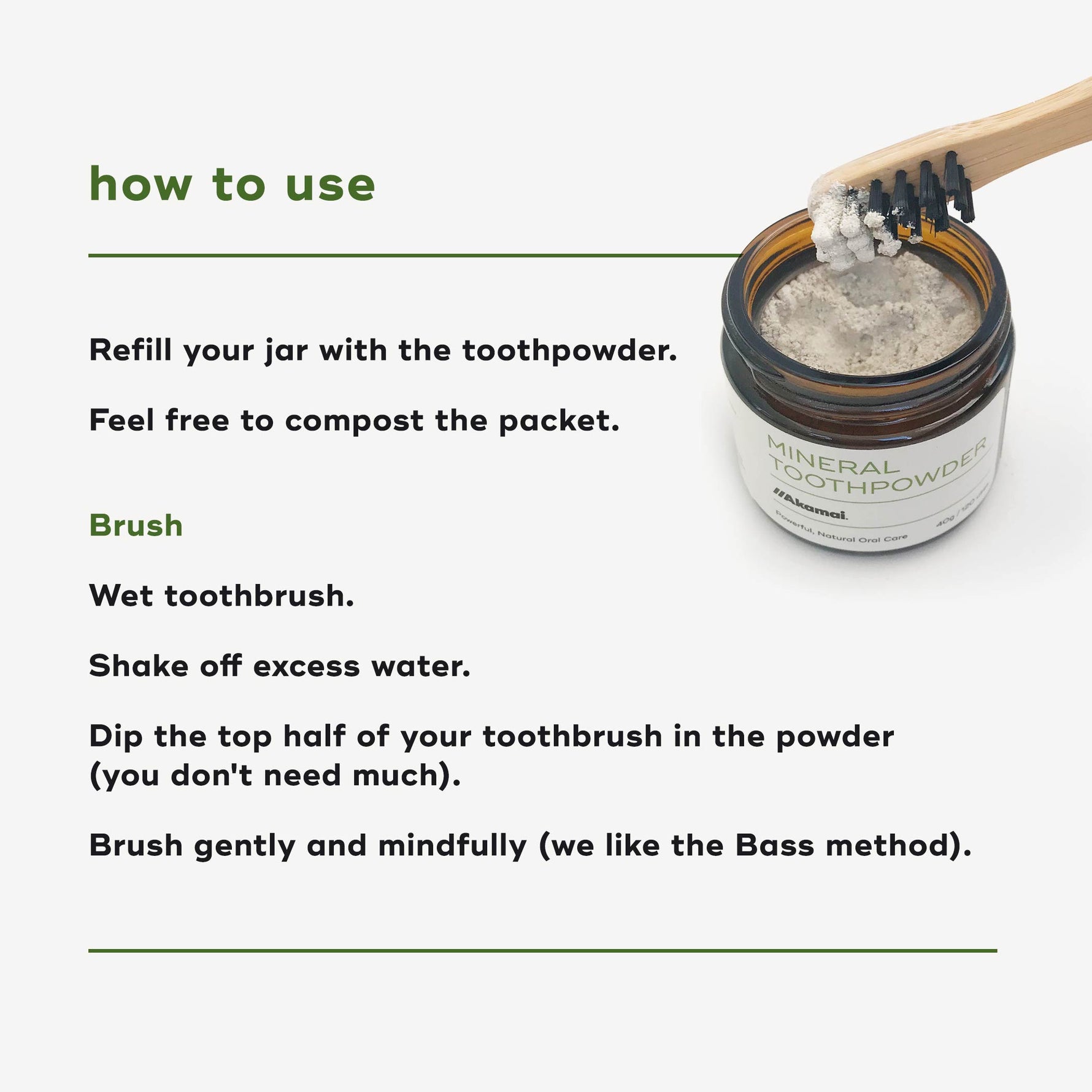 Akamai MINERAL TOOTHPOWDER REFILL Oral Care Akamai 